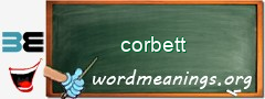 WordMeaning blackboard for corbett